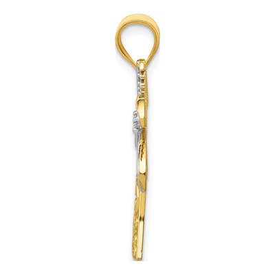14K Yellow Gold Diamond Palm Tree Pendant – view 3