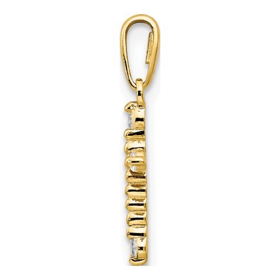 14K Yellow Gold CZ Cross for Kids Pendant – view 3