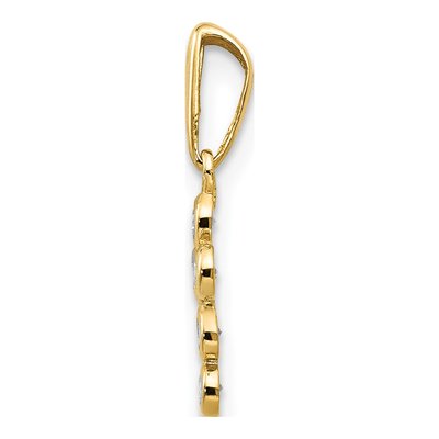 14K Yellow Gold CZ Cross for Kids Pendant – view 3