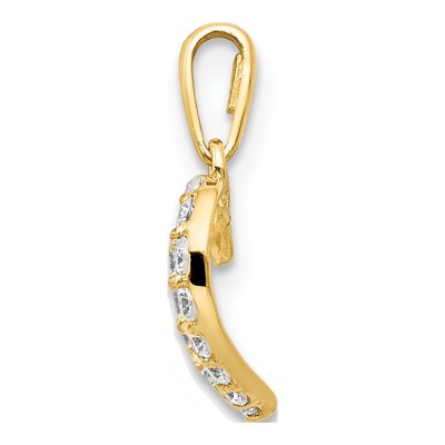 14K Yellow Gold CZ Children's Heart Pendant – view 2