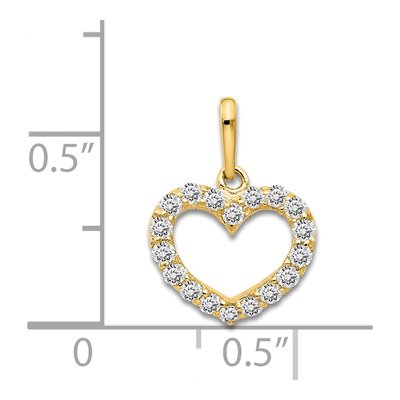 14K Yellow Gold CZ Children's Heart Pendant – view 3