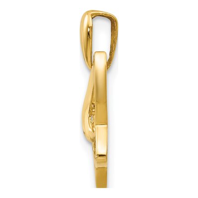 14K Yellow Gold CZ Children's Butterfly Pendant – view 2