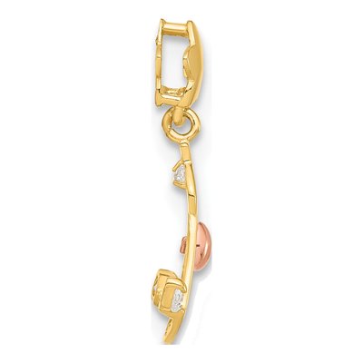 14K Two-Tone Gold CZ Rocking Horse Pendant – view 2