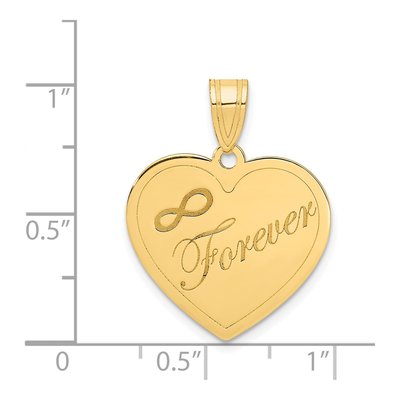 14K Yellow Gold Infinity Forever Heart Pendant – view 4