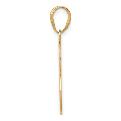 14K Yellow Gold Heart Awareness Ribbon Charm – view 3