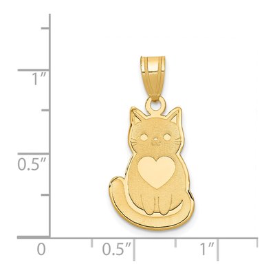 14K Yellow Gold Cat Pendant – view 4