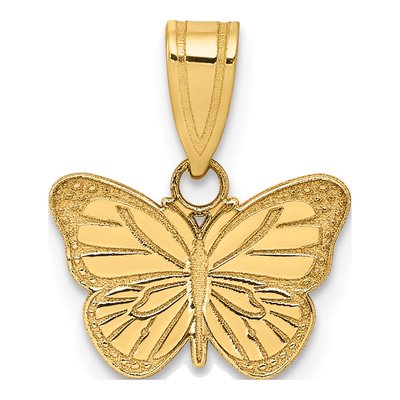 14K Yellow Gold Laser-Cut Butterfly Charm