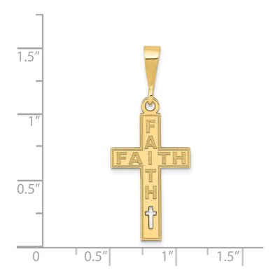 14K Yellow Gold Faith Cross Pendant – view 4