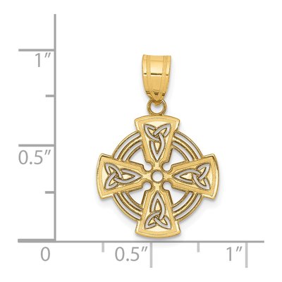 14K Yellow Gold Laser-Cut Celtic Cross Charm – view 4