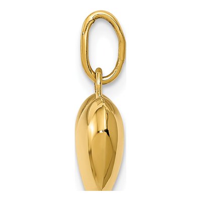 14K Yellow Gold Puffed Heart Charm – view 3