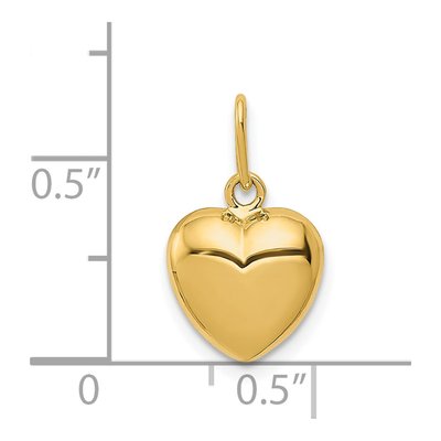 14K Yellow Gold Puffed Heart Charm – view 4