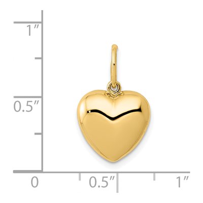 14K Yellow Gold Puffed Heart Pendant – view 4