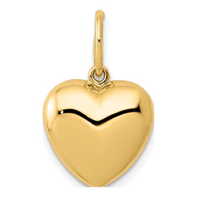 14K Yellow Gold Puffed Heart Pendant