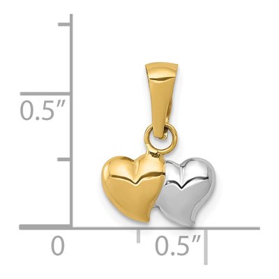 14K Yellow Gold Double Heart Pendant – view 4