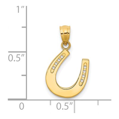 14K Yellow Gold Horseshoe Pendant – view 4
