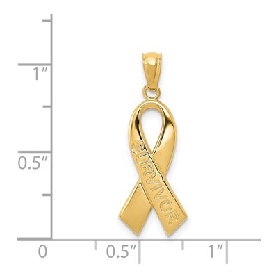 14K Yellow Gold Survivor Ribbon Pendant – view 4