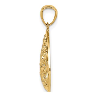 14K Yellow Gold Filigree Teardrop Pendant – view 3