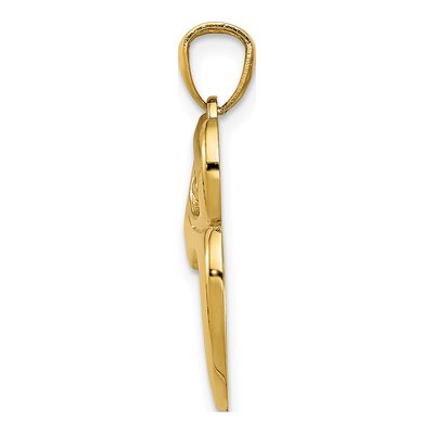 14K Yellow Gold Cut-Out Owl Pendant – view 3