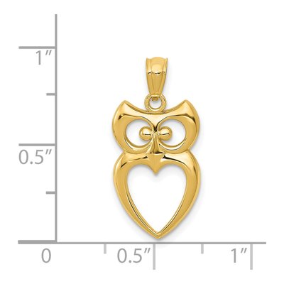14K Yellow Gold Cut-Out Owl Pendant – view 4