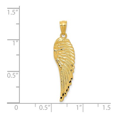 14K Yellow Gold Angel Wing Pendant – view 4