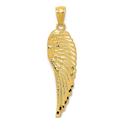 14K Yellow Gold Angel Wing Pendant