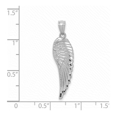 14K White Gold Angel Wing Pendant – view 4