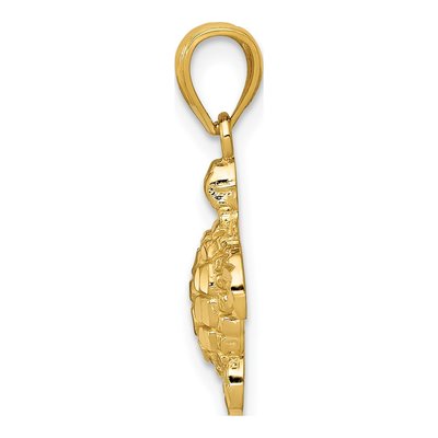 14K Yellow Gold Diamond-Cut Turtle Pendant – view 3