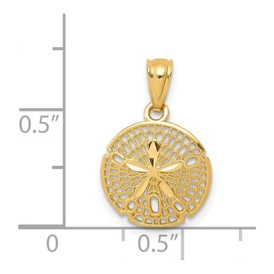 14K Yellow Gold Filigree Sand Dollar Pendant – view 4