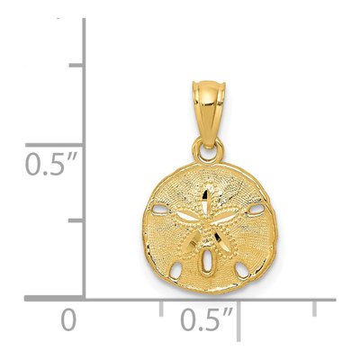 14K Yellow Gold Sand Dollar Pendant – view 4