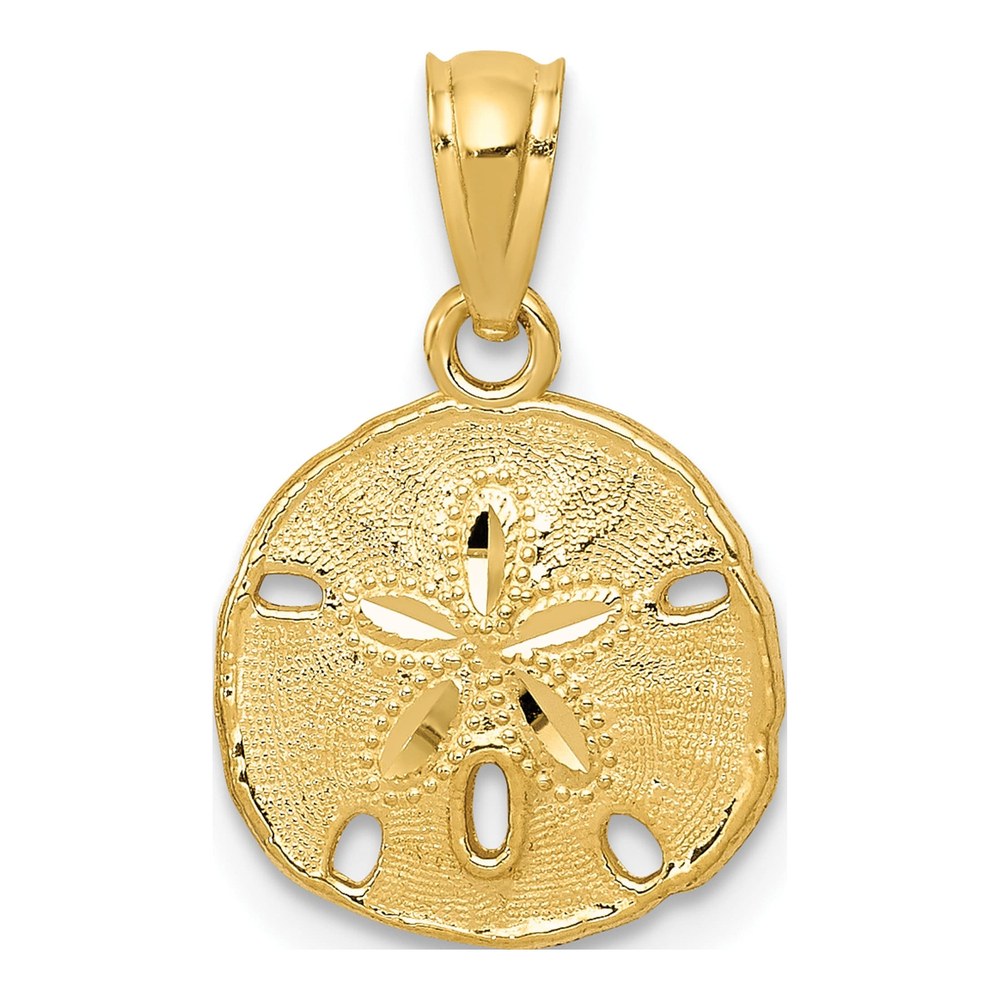 14K Yellow Gold Sand Dollar Pendant