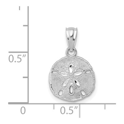 14K White Gold Sand Dollar Pendant – view 4
