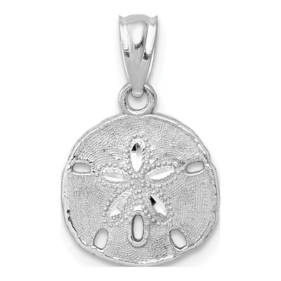 14K White Gold Sand Dollar Pendant