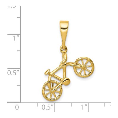 14K Yellow Gold 3-D Bicycle Pendant – view 4