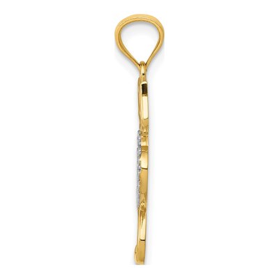 14K Yellow Gold Cat Heart Pendant – view 3