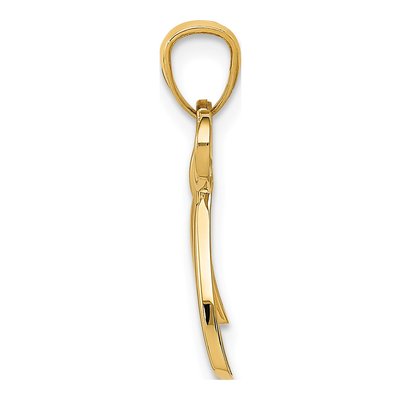 14K Yellow Gold Ribbon Bow Pendant – view 3