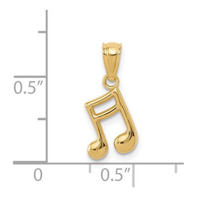 14K Yellow Gold Music Note Pendant – view 4