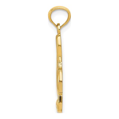 14K Yellow Gold Treble Clef for Musicians Pendant – view 3