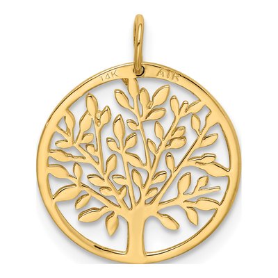 14K Yellow Gold Round Tree Pendant – view 5