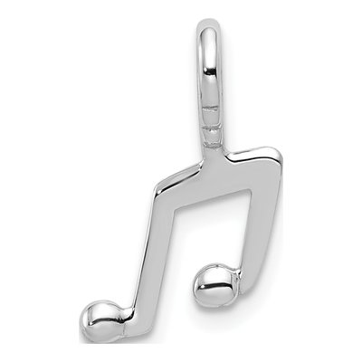 14K White Gold Musical Note Pendant