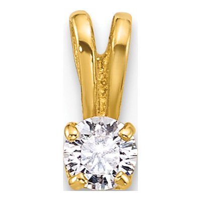 14K Yellow Gold CZ Tiny for Kids Pendant