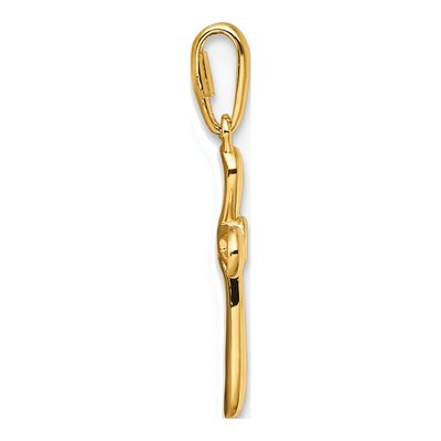 14K Yellow Gold CZ Cross for Kids Pendant – view 3