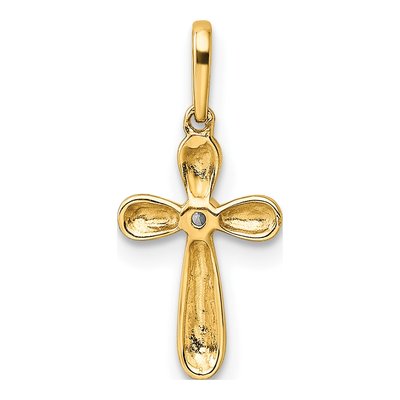 14K Yellow Gold CZ Cross for Kids Pendant – view 5