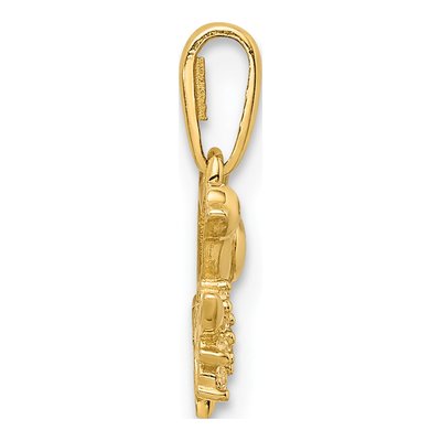 14K Yellow Gold CZ Bird on Branch Pendant – view 3