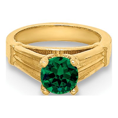 14K Yellow Gold 3D May Birthstone Charm – view 5