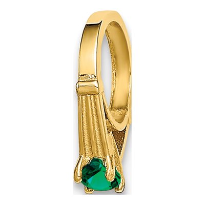 14K Yellow Gold 3D May Birthstone Charm