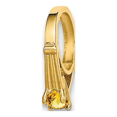 14K Yellow Gold CZ November Birthstone Charm