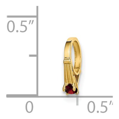 14K Yellow Gold CZ 3D January Birthstone Charm – view 4