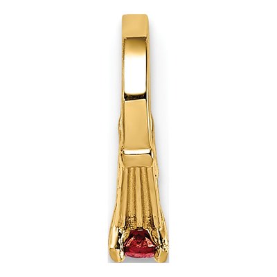 14K Yellow Gold CZ 3D January Birthstone Charm – view 5