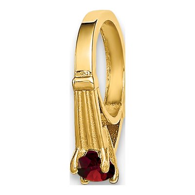 14K Yellow Gold CZ 3D January Birthstone Charm