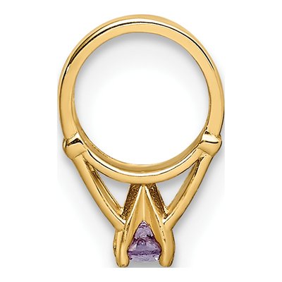 14K Yellow Gold CZ February Birthstone Charm – view 3